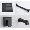 Contemporary Bathroom Thermostatic Faucets Matte Black Rainfall Shower System with 8" Touch-clean Shower Head